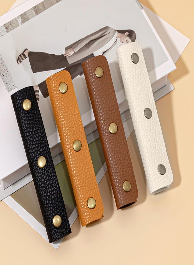 Boguish Handbag Handle Wrap Covers 13x9cm, PU Leather 3 Buckle Luggage Grip Protector for Suitcase, Shopping Bag 2 pcs - Image 4